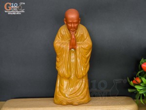 Tượng sư tịnh tâm men gốm cao 23cm ( nhiều màu) 