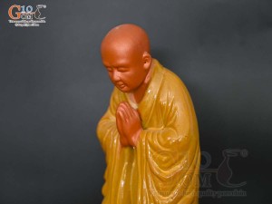 Tượng sư tịnh tâm men gốm cao 23cm ( nhiều màu) 
