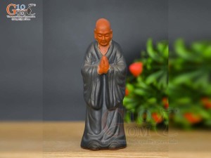 Tượng sư tịnh tâm men gốm cao 23cm ( nhiều màu) 