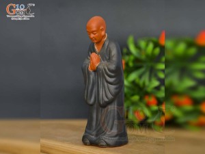 Tượng sư tịnh tâm men gốm cao 23cm ( nhiều màu) 
