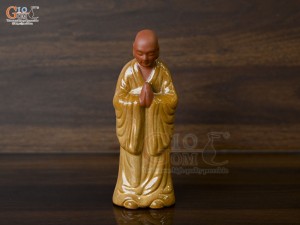 Tượng sư tịnh tâm men gốm cao 15cm ( nhiều màu)