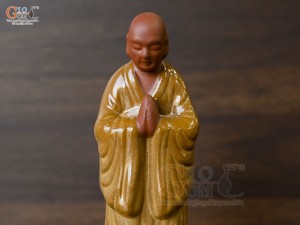 Tượng sư tịnh tâm men gốm cao 15cm ( nhiều màu)