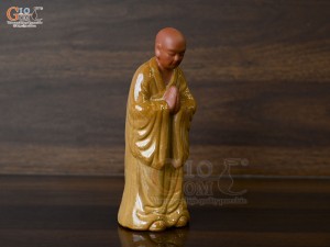 Tượng sư tịnh tâm men gốm cao 15cm ( nhiều màu)