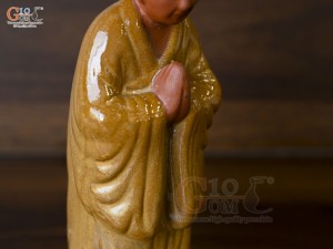 Tượng sư tịnh tâm men gốm cao 15cm ( nhiều màu)