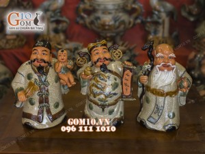 Tượng Tam đa hoan hỉ men rạn 35cm