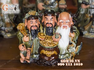 Tượng Tam đa no đủ men ngọc, dáng liền 40cm