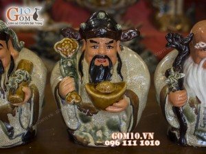 Tượng tam đa no đủ men rạn 30cm