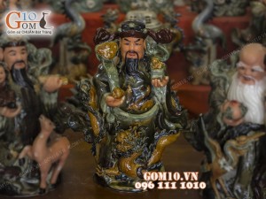 Tượng tam đa Tứ linh, men ngọc 55cm