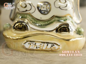 Tượng Thần Tài - Thổ Địa men màu vẽ vàng, cao 22cm
