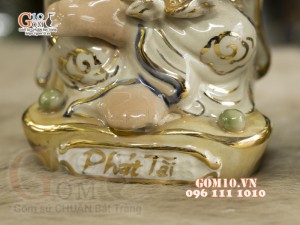 Tượng Thần Tài - Thổ Địa men màu vẽ vàng, cao 22cm