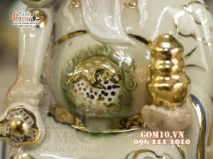 Tượng Thần Tài - Thổ Địa men màu vẽ vàng, cao 22cm
