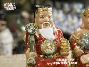 Tượng Thần Tài - Thổ Địa men màu vẽ vàng, cao 26cm