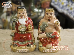 Tượng Thần Tài - Thổ Địa men màu vẽ vàng, cao 26cm