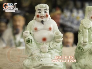 Tượng Thần Tài - Thổ Địa men ngọc cưỡi Cóc Tỳ Hưu cao 26cm