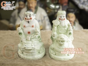 Tượng Thần Tài - Thổ Địa men ngọc cưỡi Cóc Tỳ Hưu cao 26cm