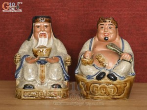 Tượng Thần Tài - Thổ Địa men rạn nổi cao 25cm