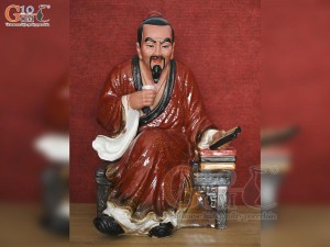 Tượng Thần Trà ngồi đọc sách, cao 40cm