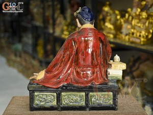 Tượng Thần Trà ngồi đọc sách, cao 36cm