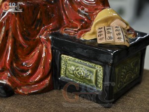 Tượng Thần Trà ngồi đọc sách, cao 36cm