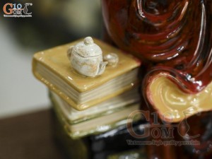 Tượng Thần Trà ngồi đọc sách, cao 36cm