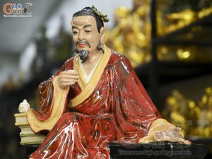 Tượng Thần Trà ngồi đọc sách, cao 36cm