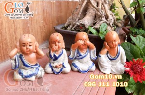 Tượng tứ không men rạn, cao 11cm 