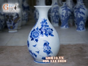 Tỳ bà  men rong cổ vẽ Tùng hạc cao 50cm