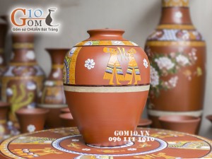 Vò đại gốm đất đỏ 40cm