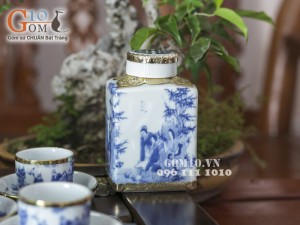 Vò tứ cảnh vàng kim 40cm