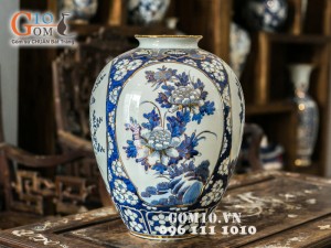 Vò tứ cảnh vàng kim 40cm